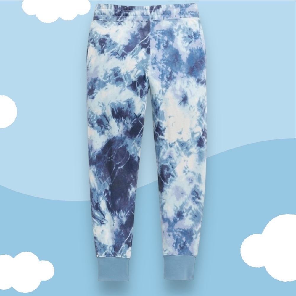 Old Navy Girls Size L 10-12 Jogger Sweatpants Pockets Drawstring Tie Dye Blue